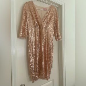 Rose gold sequin dress